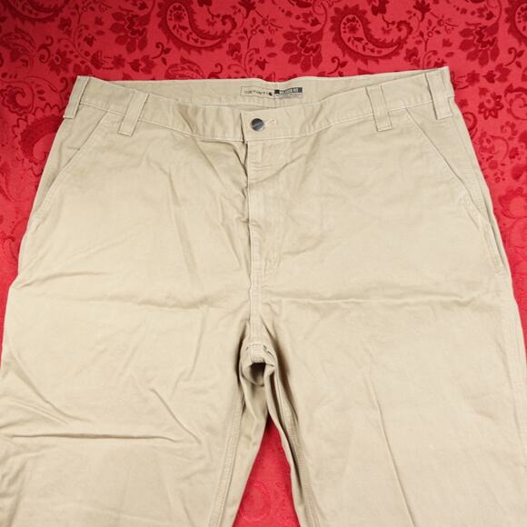 Carhartt Work Pants Men's 42x30 Relaxed Fit Twill 5-Pocket Dark Khaki BN0095-M - Picture 3 of 10